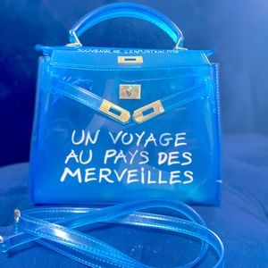 Blue pvc Handbag